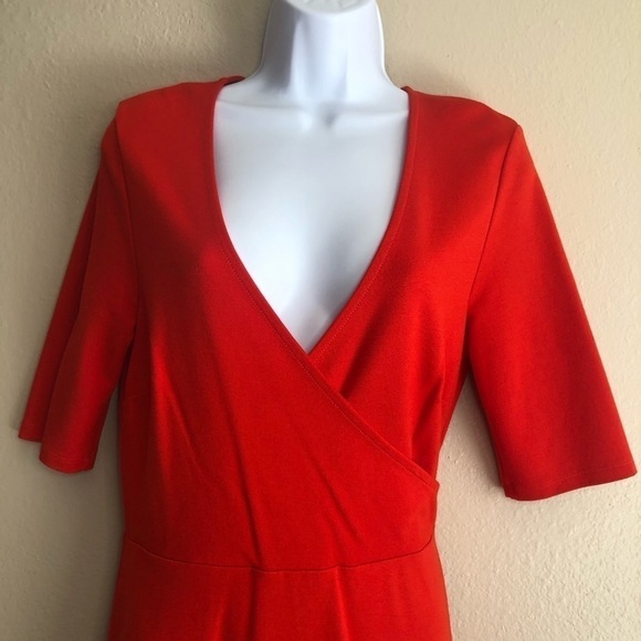 Topshop Faux Wrap Fit & Flare Dress Size 10 - Picture 2 of 10